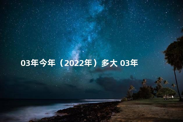 03年今年（2022年）多大 03年成年了吗